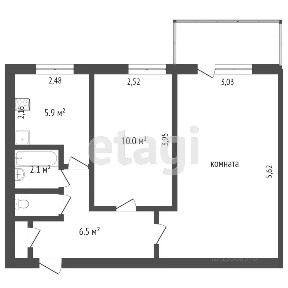 Продается 2-комн. квартира, 45,6 м²