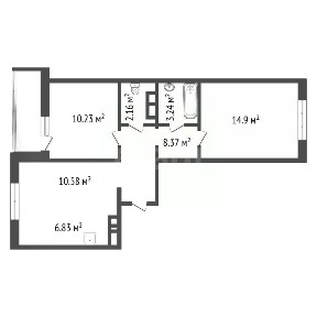 Продается 3-комн. квартира, 55,2 м²