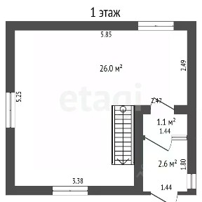 Продается 2-этажный дом, 64 м²