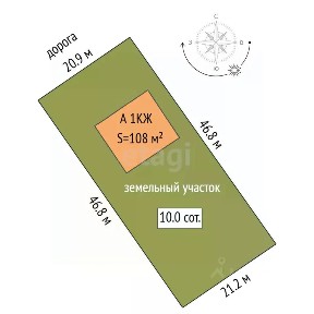 Продается 1-этажный дом, 108 м²