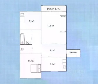 Продается 3-комн. квартира, 58,2 м²