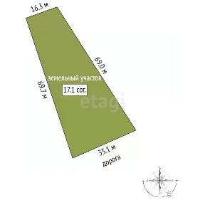 Продается участок, 17,08 сот.