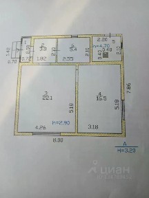 Продается 1-этажный дом, 49 м²