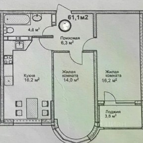 Продается 2-комн. квартира, 57 м²