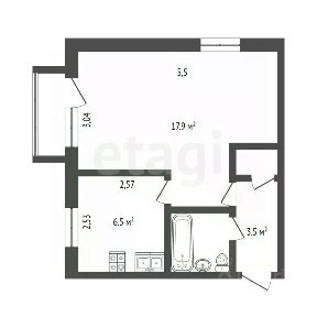 Продается 1-комн. квартира, 30,8 м²
