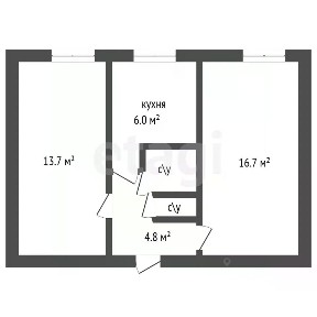 Продается 2-комн. квартира, 44 м²