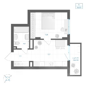 Продается 1-комн. квартира, 35,8 м²