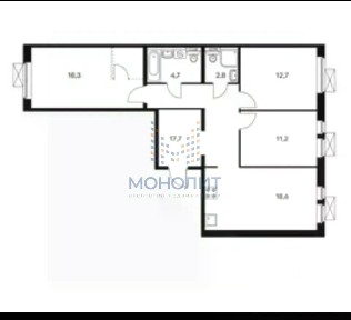 Продается 3-комн. квартира, 87,6 м²