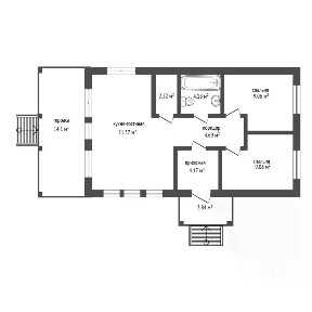 Продается 1-этажный коттедж, 72,6 м²