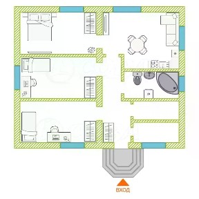 Продается 1-этажный дом, 108,5 м²
