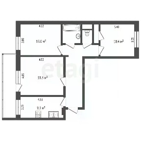 Продается 3-комн. квартира, 67,1 м²
