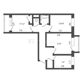 Продается 3-комн. квартира, 65 м²