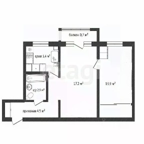 Продается 2-комн. квартира, 45,7 м²
