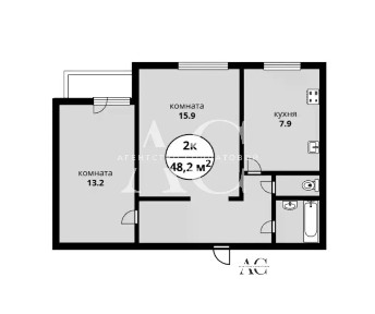 Продается 2-комн. квартира, 48,2 м²