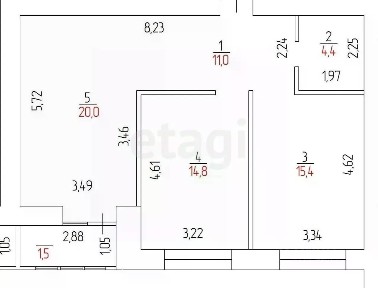 Продается 2-комн. квартира, 65,4 м²