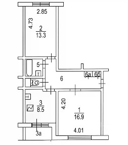 Продается 2-комн. квартира, 51,7 м²
