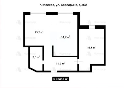 Продается 2-комн. квартира, 52,8 м²