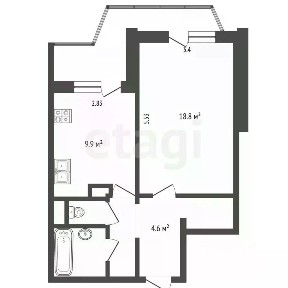 Продается 1-комн. квартира, 41,8 м²