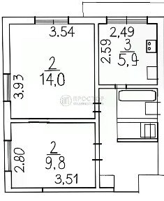 Продается 2-комн. квартира, 37,4 м²