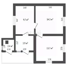 Продается 1-этажный дом, 49 м²