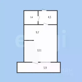 Продается студия, 29,5 м²
