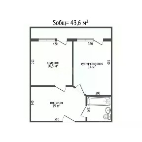 Продается 2-комн. квартира, 43,6 м²