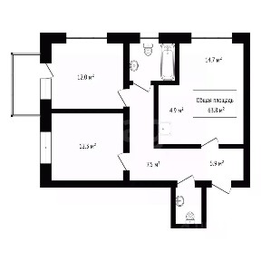 Продается 3-комн. квартира, 63,8 м²