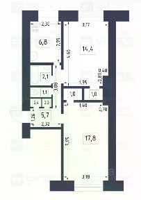 Продается 2-комн. квартира, 50,6 м²