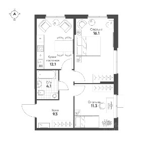 Продается 2-комн. квартира, 52,9 м²