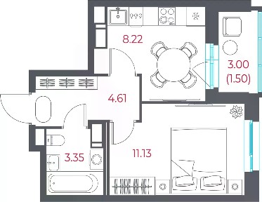 Продается 1-комн. квартира, 28,81 м²