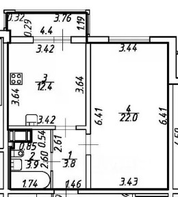 Продается 1-комн. квартира, 42,1 м²