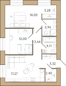 Продается 2-комн. квартира, 60,32 м²