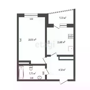 Продается 1-комн. квартира, 46,2 м²