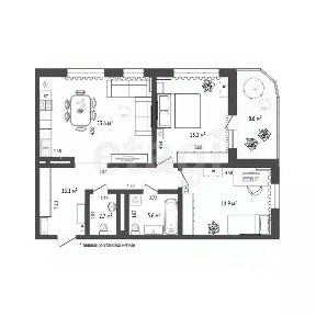 Продается 2-комн. квартира, 110,2 м²