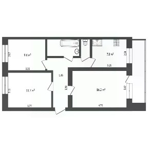 Продается 3-комн. квартира, 60 м²