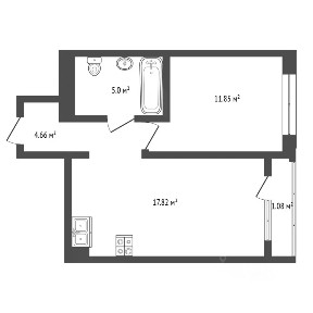 Продается 1-комн. квартира, 38,6 м²
