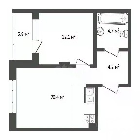 Продается 1-комн. квартира, 41,3 м²