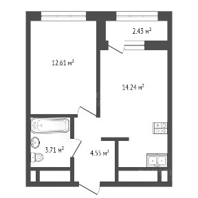 Продается 1-комн. квартира, 34,4 м²