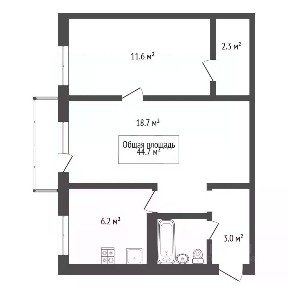 Продается 2-комн. квартира, 44,7 м²