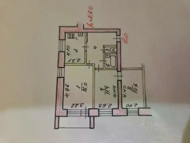 Продается 3-комн. квартира, 62,6 м²