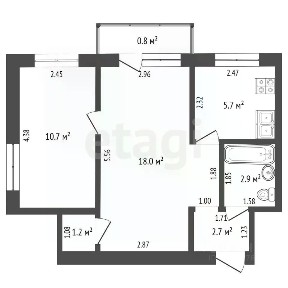 Продается 2-комн. квартира, 40,6 м²