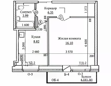 Продается 1-комн. квартира, 34,9 м²