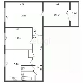 Продается 3-комн. квартира, 62 м²
