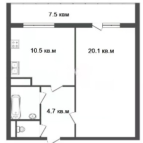 Продается 1-комн. квартира, 38,8 м²