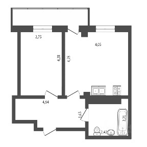 Продается 1-комн. квартира, 40,2 м²