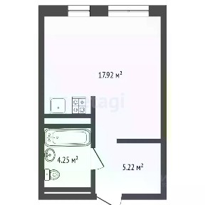 Продается студия, 27,5 м²