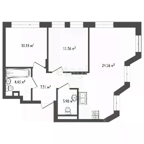 Продается 2-комн. квартира, 61,3 м²