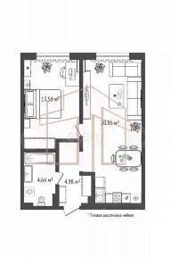 Продается 1-комн. квартира, 44,5 м²
