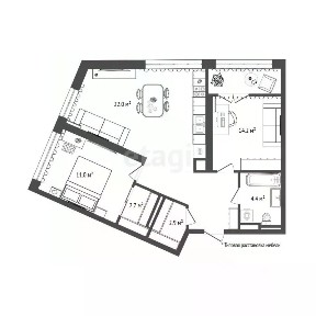 Продается 2-комн. квартира, 63,6 м²