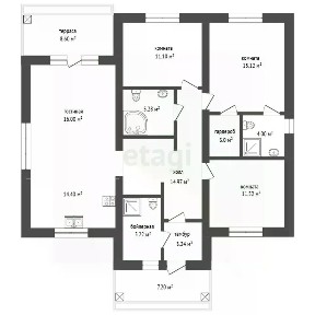 Продается 1-этажный дом, 125 м²